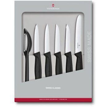 Набір кухонних ножів Victorinox SwissClassic Paring, чорний (6 предметів) 4009125 фото