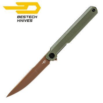 Ніж Складаний BESTECH BG65F DUOZ Olive-Bronze G10 Blade 14C28N BG65F фото