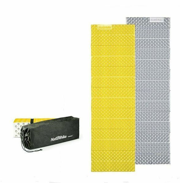 Килимок туристичний складаний одномісний IXPE Naturehike Thickened NH20FCD07 кемпінговий з алюмінієвою плівкою, 187x56x2,5 см, жовтий 6927595748084 фото