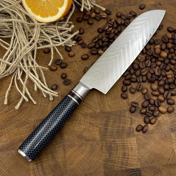 Нож Кухонный Santoku (VG-10 Honeycomb) KT-2271 фото