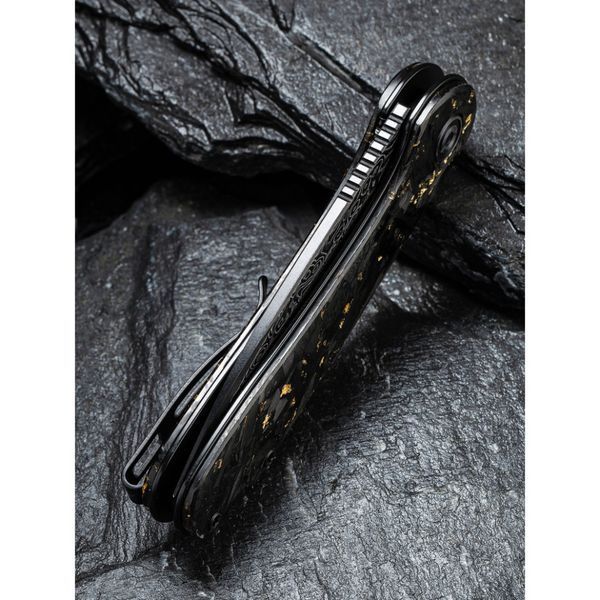 Ніж складаний кишеньковий Civivi Elementum, (7.5 см) Damascus / Carbon Fiber сірий C907C-DS1 фото