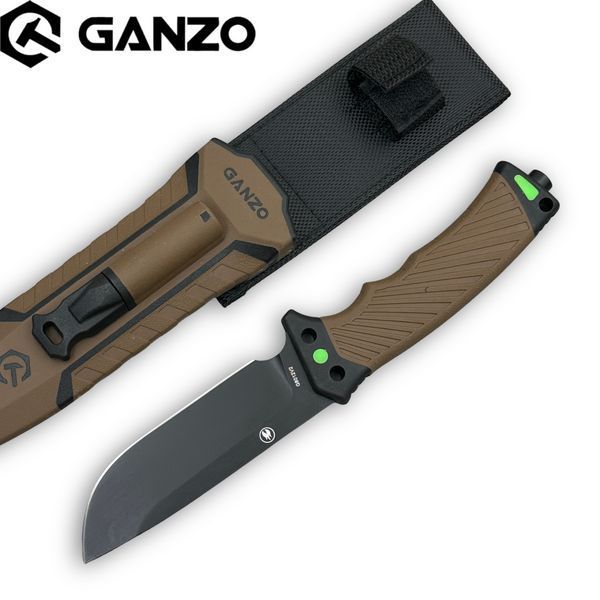 Нож Ganzo G8012V2-DY Коричневый с паракордом G8012V2-DY фото