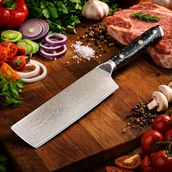 Ніж Кухонний Carbon Ember Nakiri (VG-10, Carbon) KT-2589 фото
