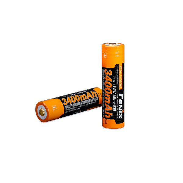 Аккумулятор 18650 Fenix (3400 mAh) micro usb зарядка ARB-L18-3400U фото