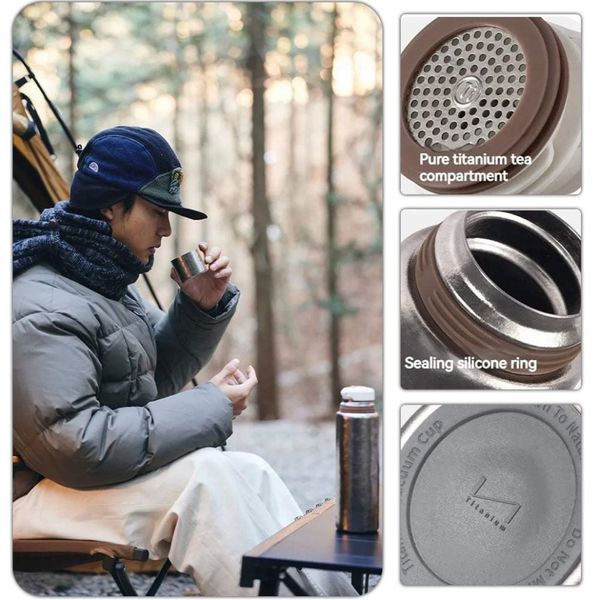 Термос титановий з чохлом Naturehike CNK230CF012 600 ml 6976507661225 фото