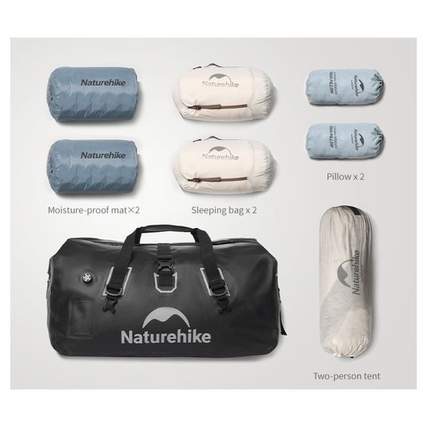 Водонепроникна дорожня сумка Naturehike CNK2450XB015, 90 л, чорна 6975641883753 фото