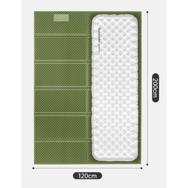 Коврик туристический складной двухместный IXPE Naturehike CNK2450WS044 с алюминиевой пленкой, 200x120x1.8 см, синий 6927595791097 фото