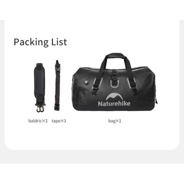 Водонепроникна дорожня сумка Naturehike CNK2450XB015, 90 л, чорна 6975641883753 фото