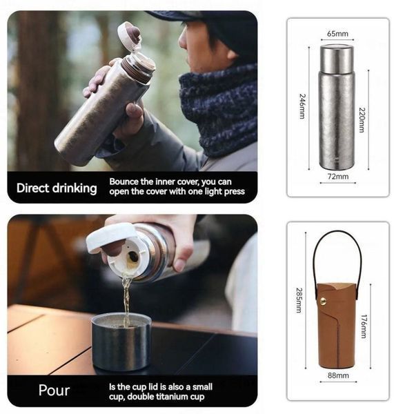 Термос титановий з чохлом Naturehike CNK230CF012 600 ml 6976507661225 фото