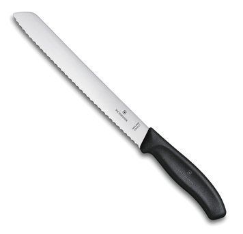 Нож кухонный Victorinox SwissClassic для хлеба, серрейтора. 21см, черный, блистер 4007849 фото