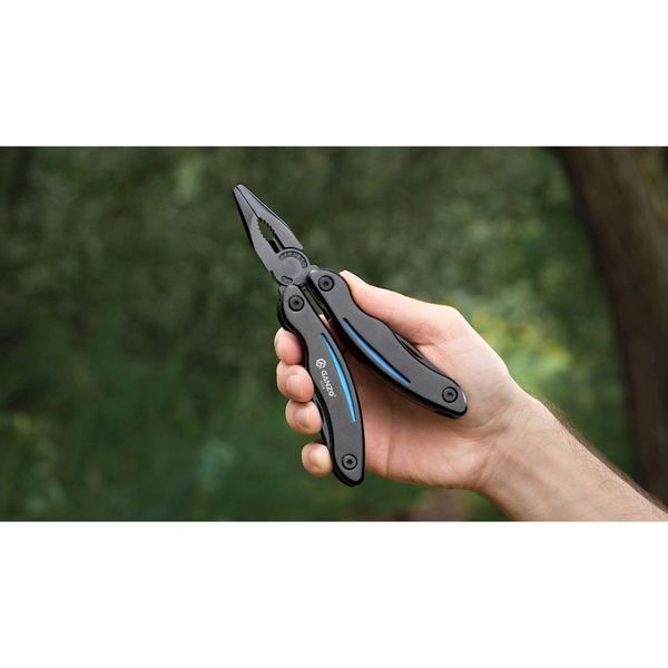Мультитул Ganzo G109, (16.5 см) 10 функций, черный с голубым + чехол G109-BL фото
