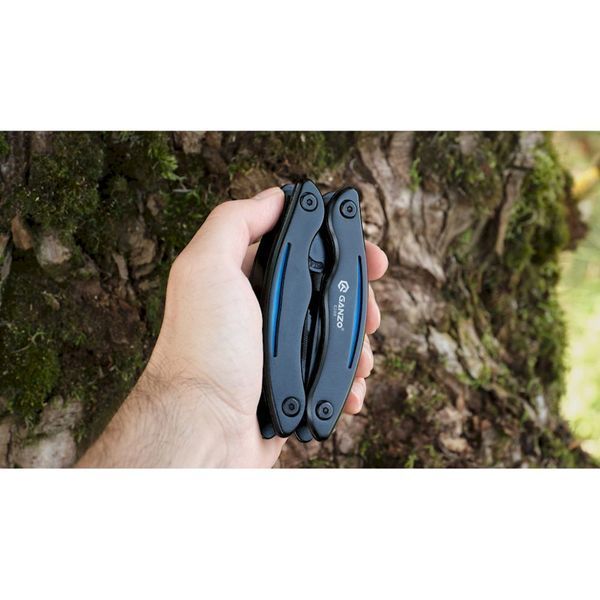 Мультитул Ganzo G109, (16.5 см) 10 функций, черный с голубым + чехол G109-BL фото
