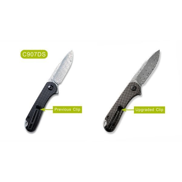 Ніж складаний кишеньковий Civivi Elementum, (7.5 см) Damascus / Carbon Fiber & G10 C907DS фото