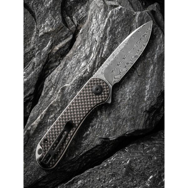 Ніж складаний кишеньковий Civivi Elementum, (7.5 см) Damascus / Carbon Fiber & G10 C907DS фото