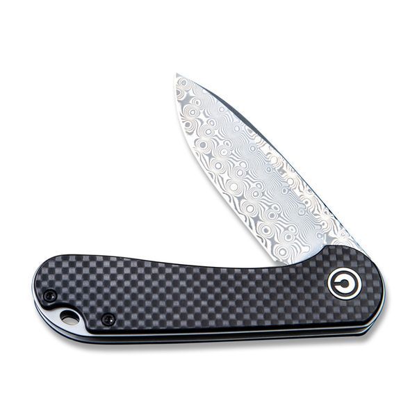 Ніж складаний кишеньковий Civivi Elementum, (7.5 см) Damascus / Carbon Fiber & G10 C907DS фото