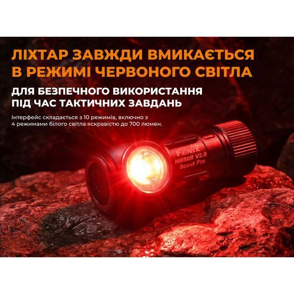 Тактичний налобний ліхтар Fenix Scout Pro (HM50R V2.0) з червоним та зеленим світлом | Лімітована серія 74581 фото