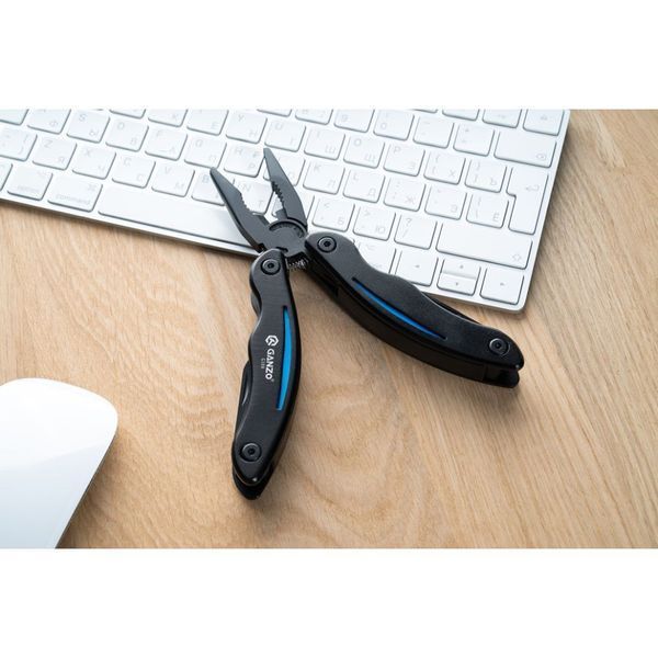 Мультитул Ganzo G109, (16.5 см) 10 функций, черный с голубым + чехол G109-BL фото