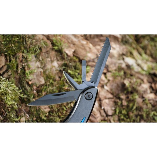 Мультитул Ganzo G109, (16.5 см) 10 функций, черный с голубым + чехол G109-BL фото