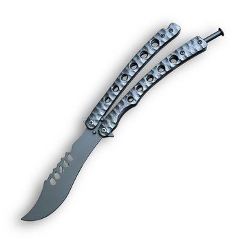Нож бабочка изогнутый (Тренирующий) Grey 1403 фото