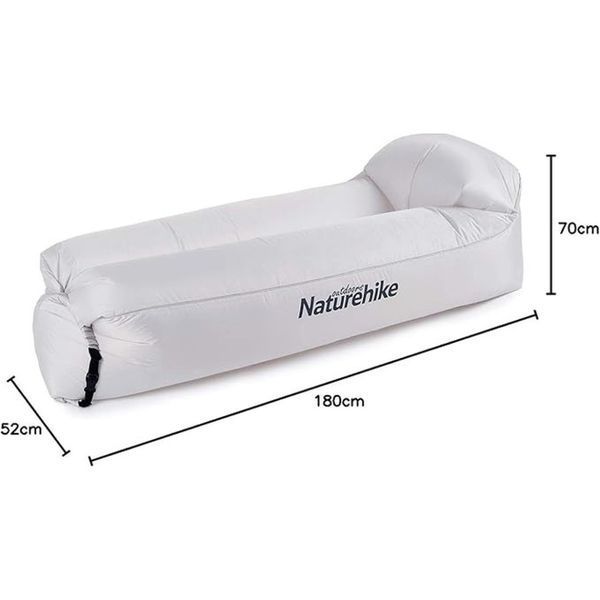 Матрас надувной ламзак Naturehike NH20FCD06, 180х70х52 см, серый, имеет чехол-рюкзак. 6927595747506 фото