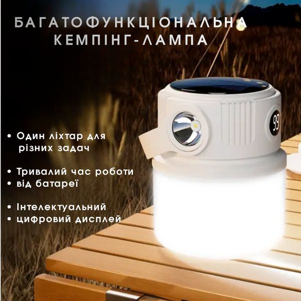Ліхтар Powerbank Кемпінговий з сонячною панеллю SuperFire T22 SF-T22 фото