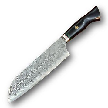 Ніж кухонний Santoku (VG-10, Green-Black) KT-2506 фото