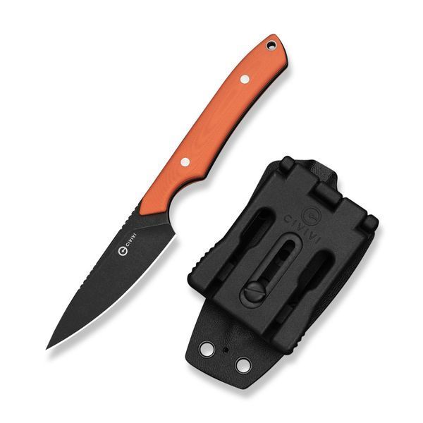 Ніж фіксований кишеньковий Civivi High Grass Field Knife (7,4 см) 14C28N / G10 помаранчевий з чохлом C25084-1 фото