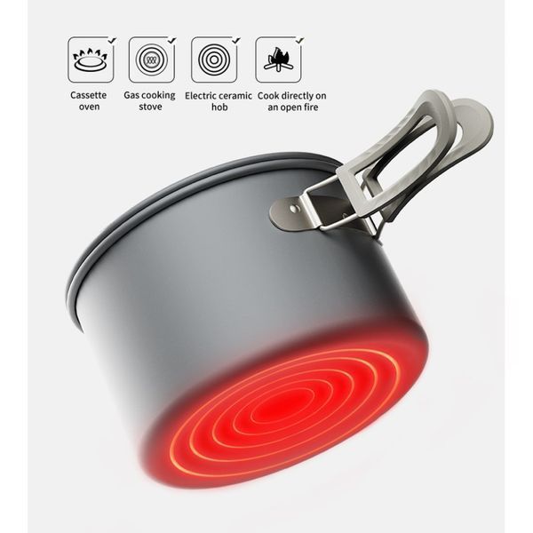 Кастрюля Naturehike CNK2450CF010, 1.7 л, алюминий 6976507663342 фото