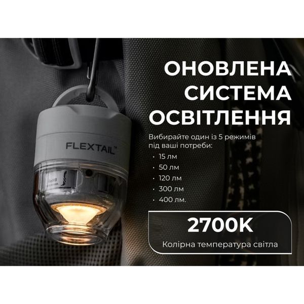 Насос-ліхтар кемпінговий Flextail Tiny Pump 3X, білий 74172 фото