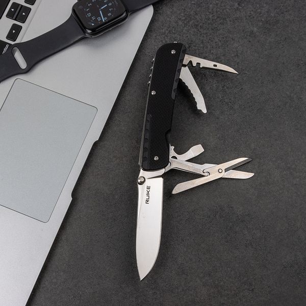 Багатофункціональний ніж Ruike Trekker LD31-B, (8.5 см) 12C27 / G10 чорний, 14 інстр. LD31-B фото