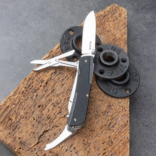 Багатофункціональний ніж Ruike Trekker LD31-B, (8.5 см) 12C27 / G10 чорний, 14 інстр. LD31-B фото