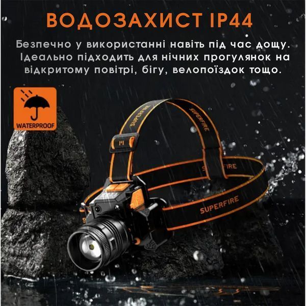 Мощный налобный фонарь с Зум фокусом SuperFire HL58 SF-HL58 фото
