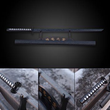 Катана Сувенирная Straight Tanto Black laminated steel 1652 фото