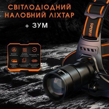 Налобный Фонарик с усиленным световым потоком и сенсорным управлением SuperFire HL71 SF-HL71 фото
