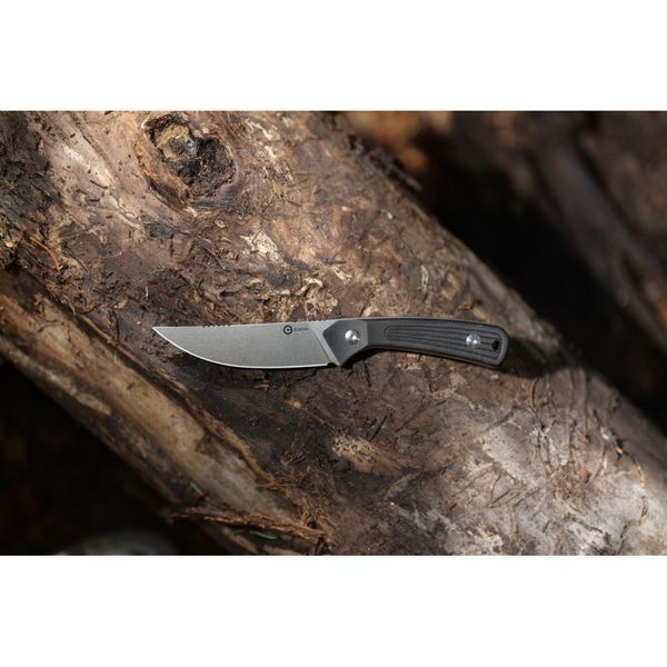 Ніж фіксований туристичний Civivi Carveth (9,1 см) AEB-L / G10 чорний з чохлом C25040-1 фото
