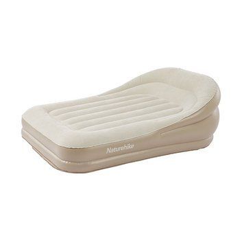 Матрац кемпінговий надувний двомісний Naturehike CNK2300DZ020, 180x132x60 см, бежевий із вбудованим насосом для надування 65427 фото