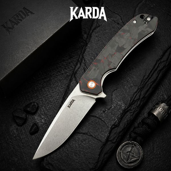 Нож складной Karda J146 Carbon Red 1669 фото