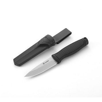 Нож фиксированный туристический Ganzo G806 (9.8 см) 8CR14 / PP+TPR черный с чехлом G806-BK фото