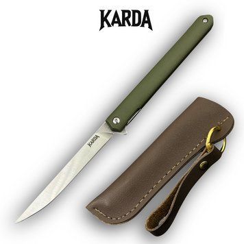 Нож складной Karda J097 army green handle drop blade 1548 фото