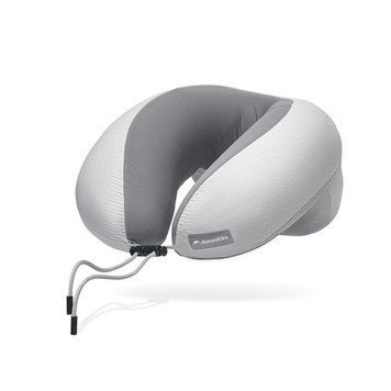Подушка надувна для шиї Naturehike CNK2550WS040, сіра з чохлом для надування 6977465862600 фото