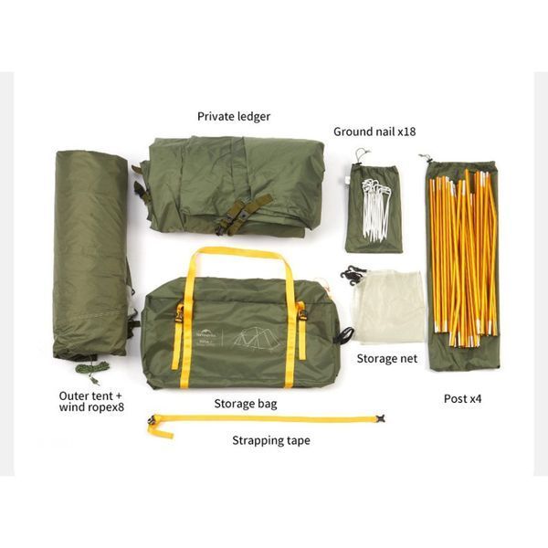 Намет чотиримісний Naturehike KOTA 4 CNK2450WS041, темно-зелений 6927595777886 фото