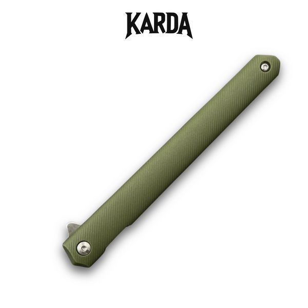 Нож складной Karda J097 army green handle drop blade 1548 фото