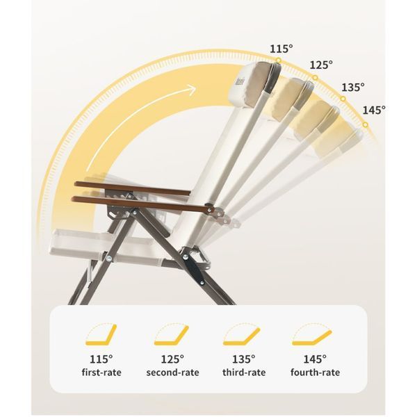 Кресло складное с регулируемым наклоном Naturehike CNK2550JJ012, углеродистая сталь, бежевый 6927595774618 фото