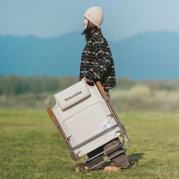 Кресло складное с регулируемым наклоном Naturehike CNK2550JJ012, углеродистая сталь, бежевый 6927595774618 фото