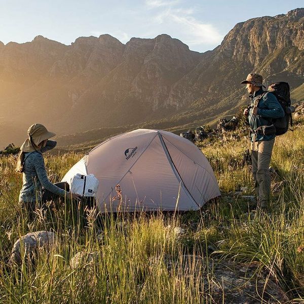 Намет надлегкий двомісний з футпринтом Naturehike Star-River 2 Updated NH17T012-T, 20D, сіро-червоний 57563 фото