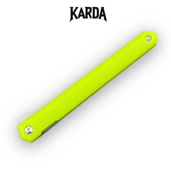 Нож Складной Karda J097 lime green handle drop blade 1546 фото