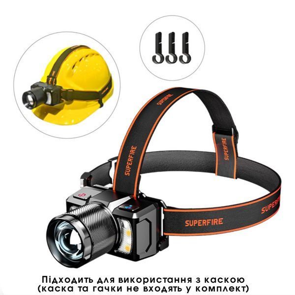 Налобний Ліхтар з фокусом та червоним світлом SuperFire HL25 SF-HL25 фото