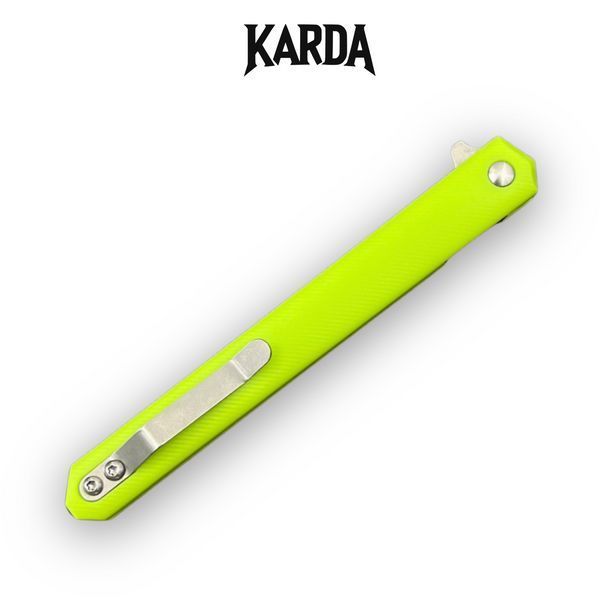 Нож Складной Karda J097 lime green handle drop blade 1546 фото