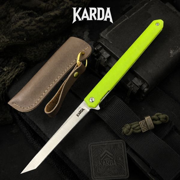 Ніж складний Karda J097 lime green handle tanto blade 1545 фото