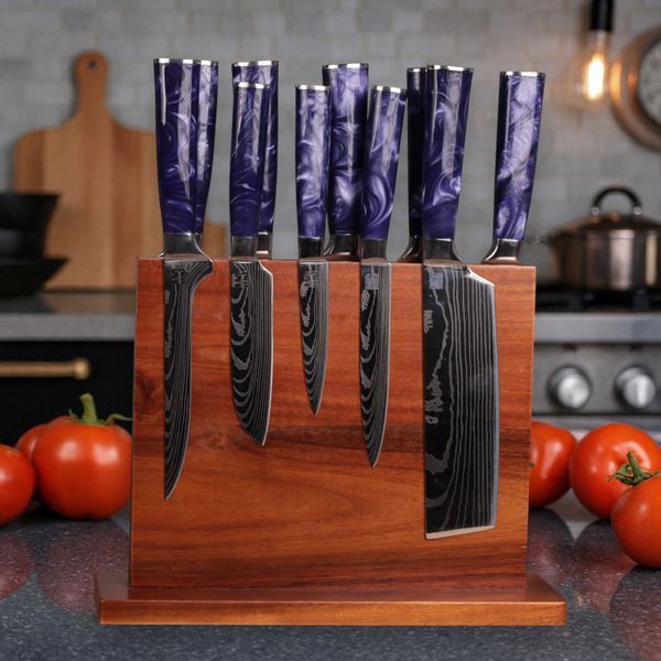 Набір кухонних ножів MAGURA Kitchen 11в1 (Purple) 1459 фото